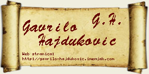 Gavrilo Hajduković vizit kartica